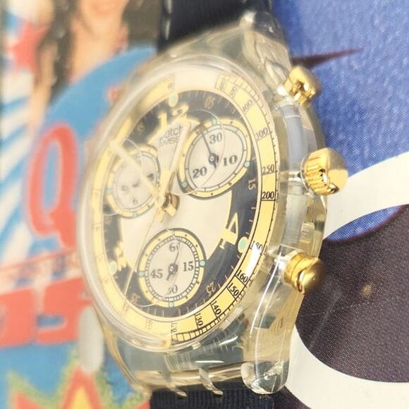 Swatch watch BLUE HORIZON SCK108 1995 Chrono New Old Stock - Picture 5 of 8